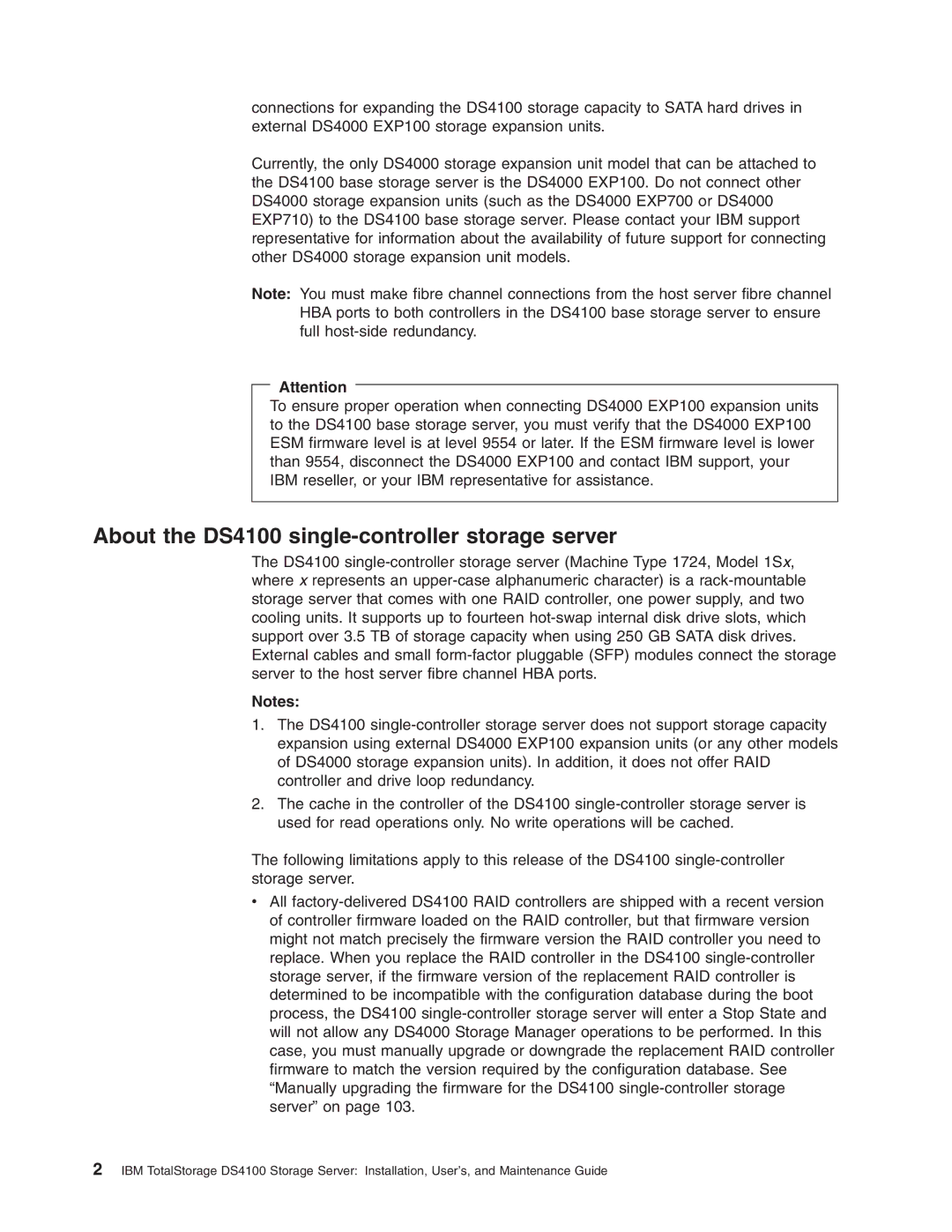 IBM Partner Pavilion manual About the DS4100 single-controller storage server 