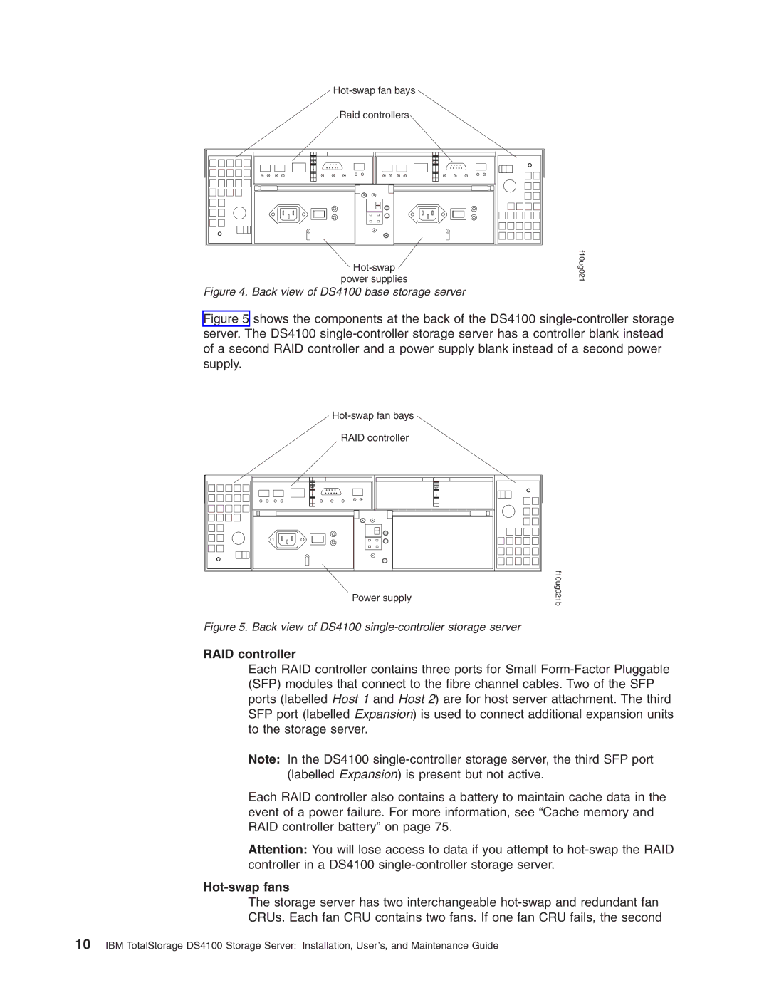 IBM Partner Pavilion DS4100 manual RAID controller, Hot-swap fans 