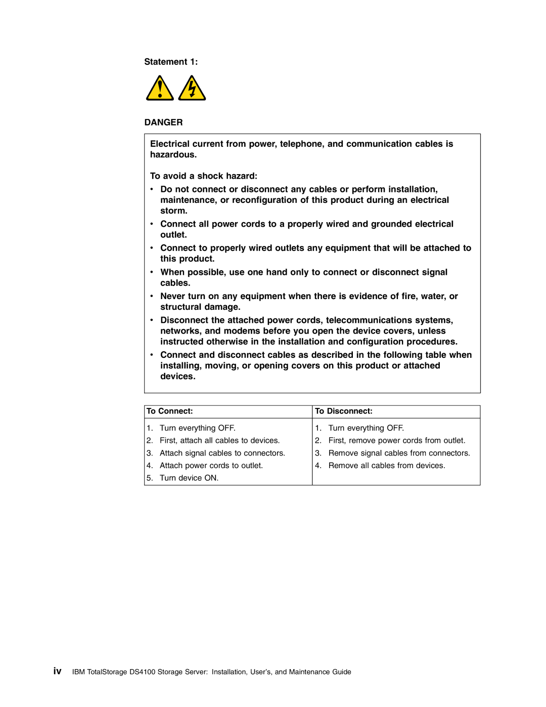 IBM Partner Pavilion DS4100 manual To Connect To Disconnect 