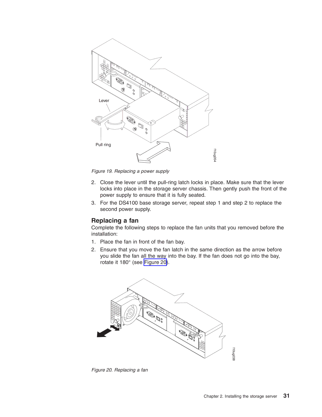 IBM Partner Pavilion DS4100 manual Replacing a fan 