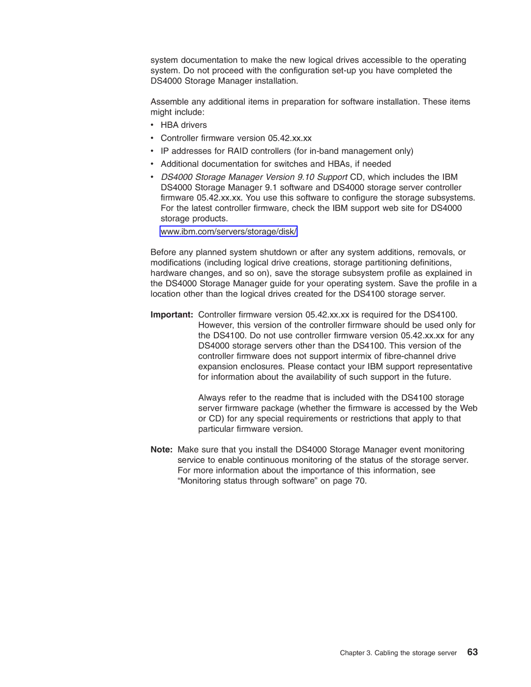 IBM Partner Pavilion DS4100 manual Cabling the storage server 