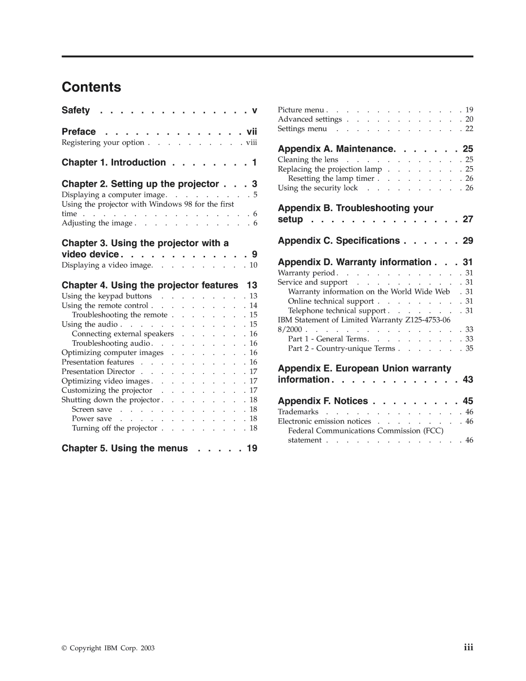 IBM Partner Pavilion iLC300 manual Contents 