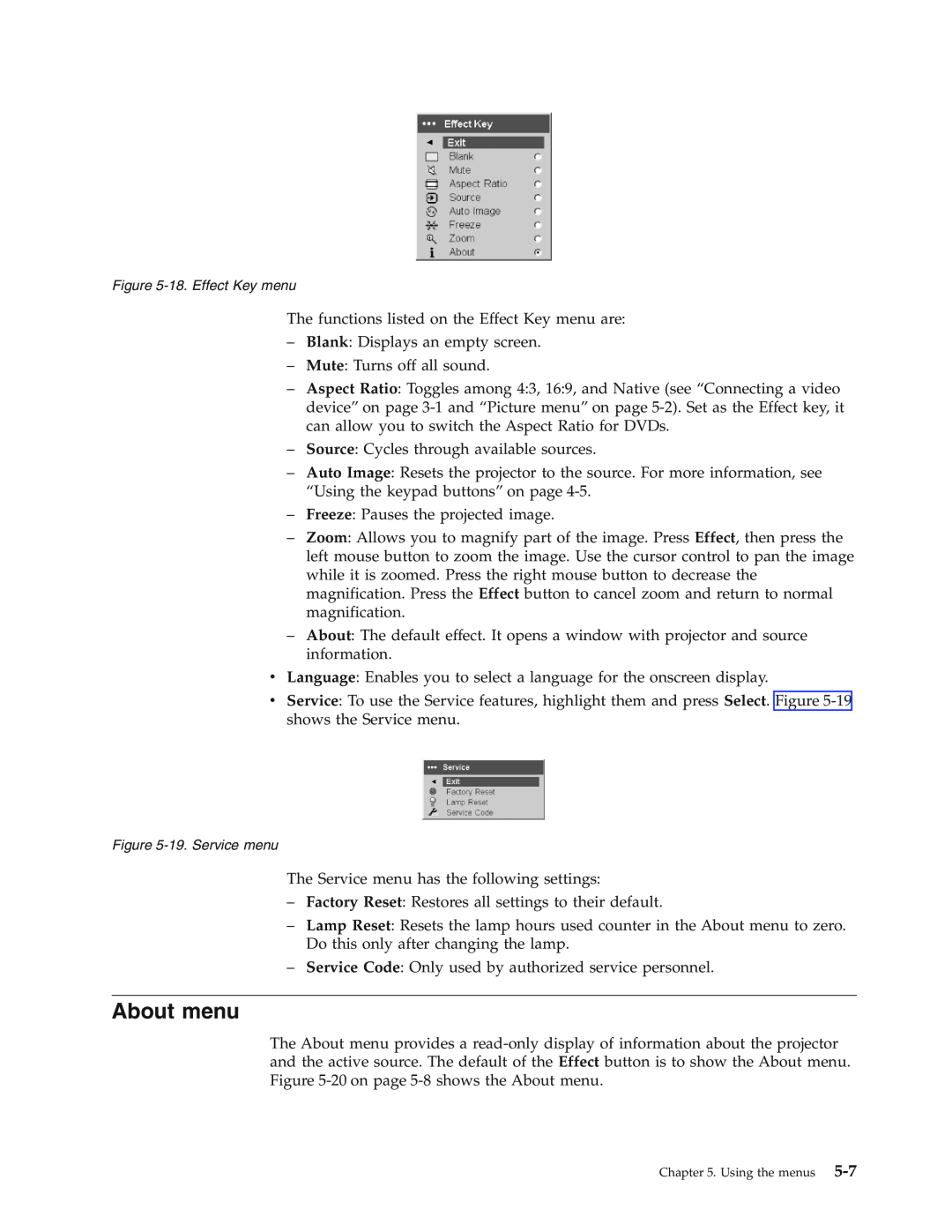IBM Partner Pavilion iLV300 manual About menu 