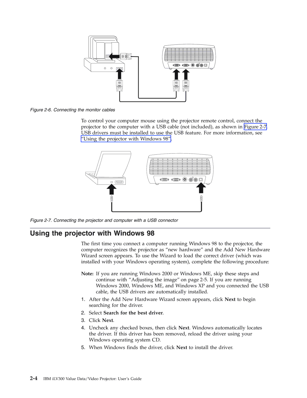 IBM Partner Pavilion iLV300 manual Using the projector with Windows, Select Search for the best driver 