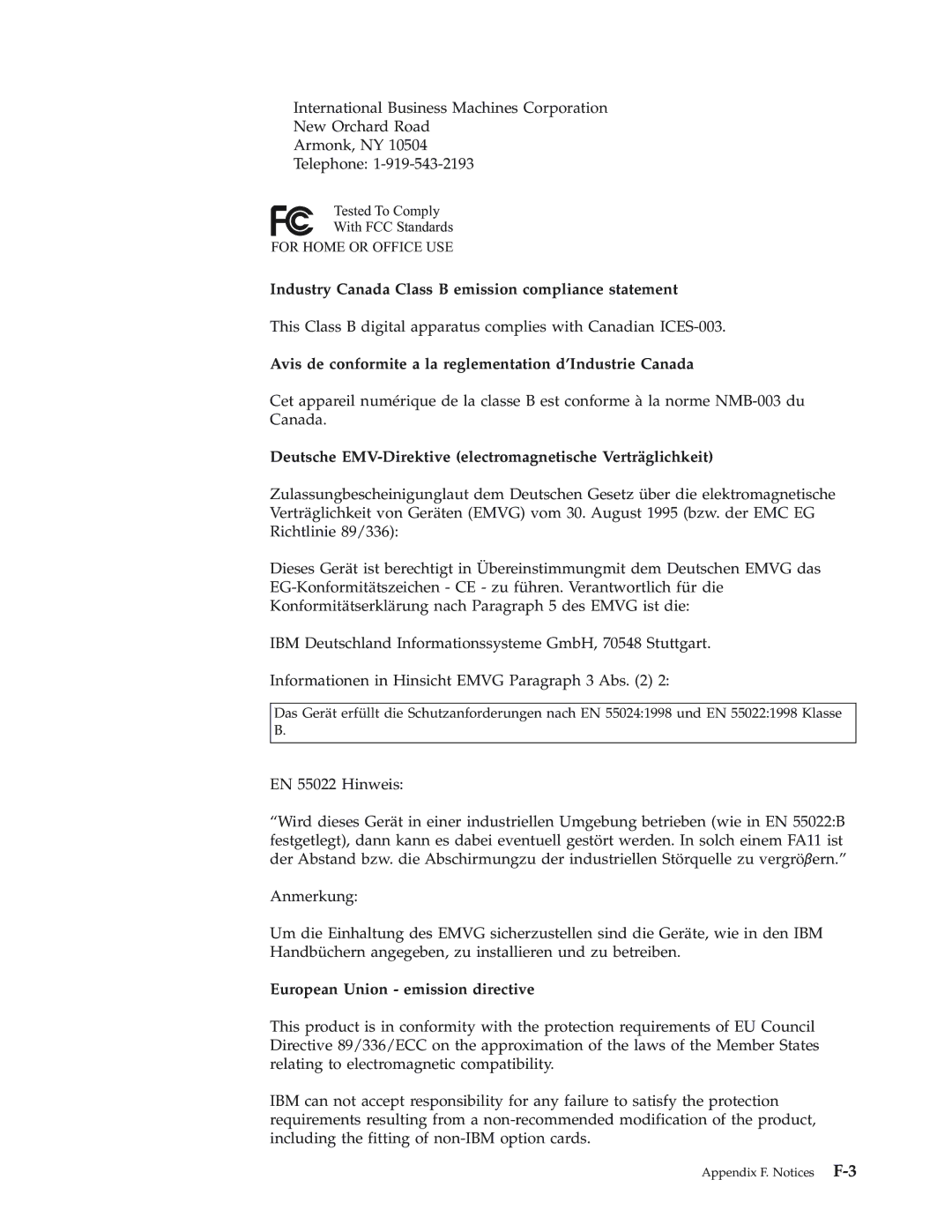 IBM Partner Pavilion iLV300 manual Industry Canada Class B emission compliance statement 