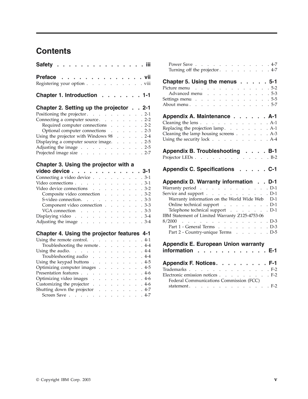 IBM Partner Pavilion iLV300 manual Contents 