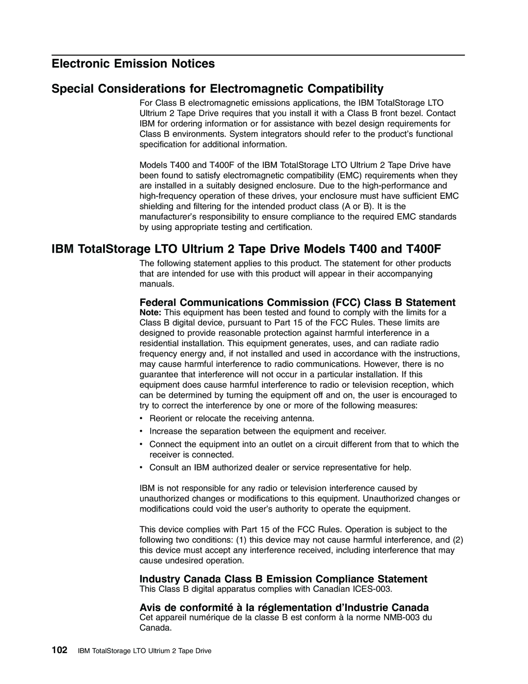 IBM Partner Pavilion T400F manual Federal Communications Commission FCC Class B Statement 