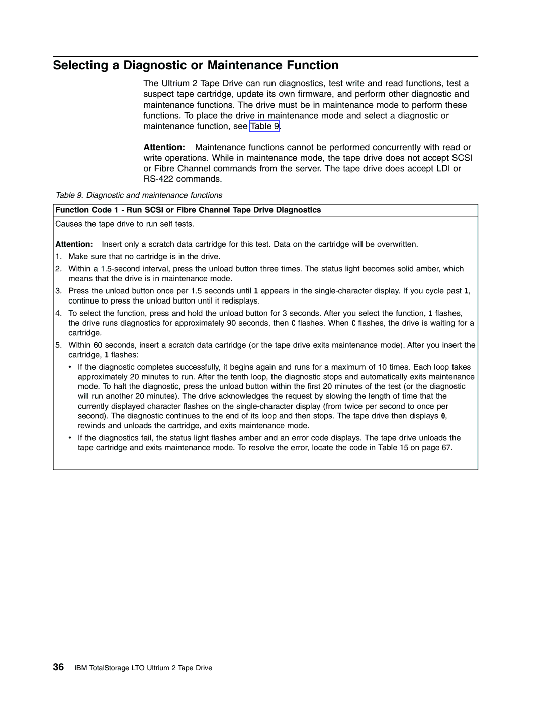 IBM Partner Pavilion T400F manual Selecting a Diagnostic or Maintenance Function 