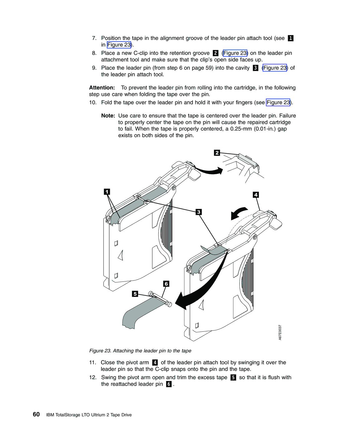 IBM Partner Pavilion T400F manual On the leader pin 