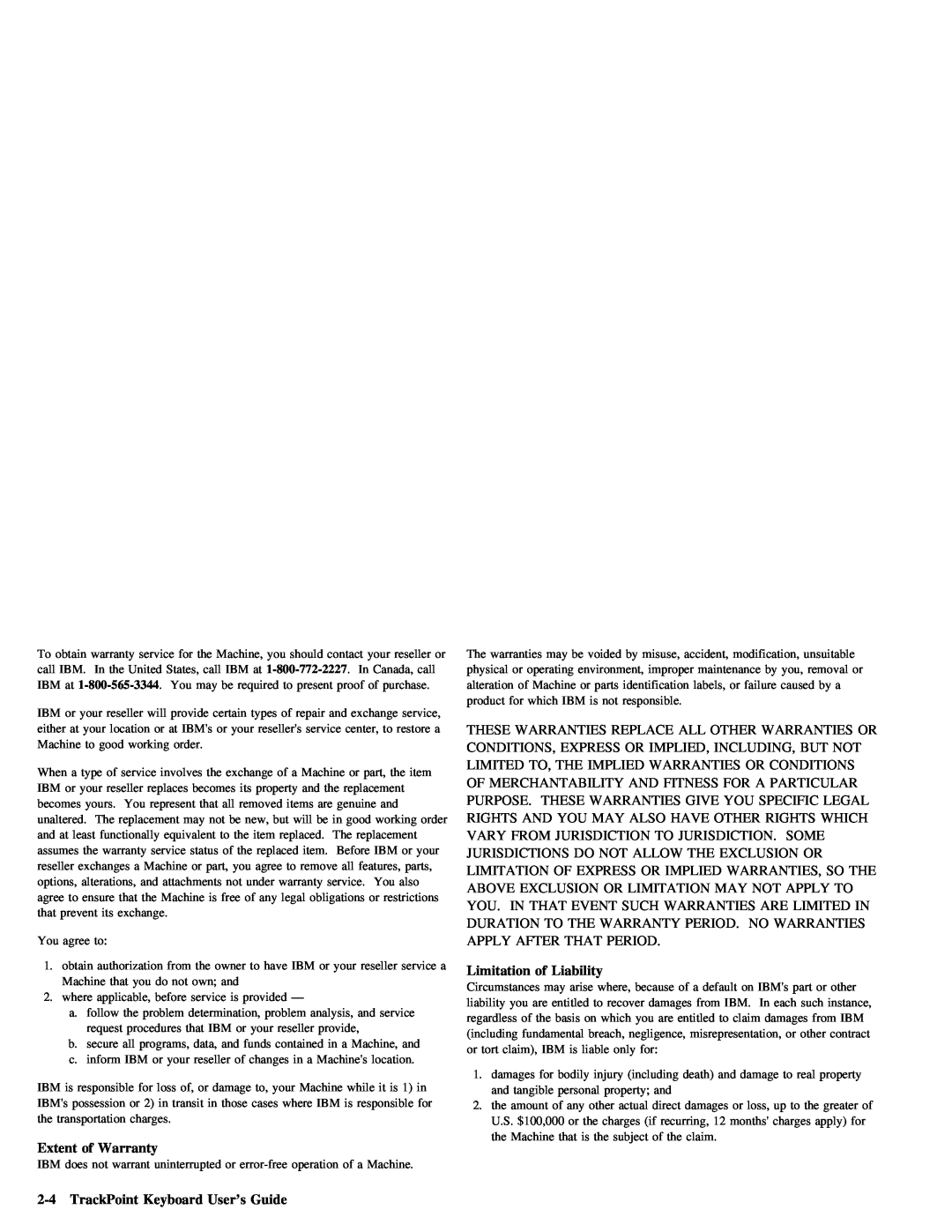 IBM Partner Pavilion TrackPoint manual Liability, Extent 