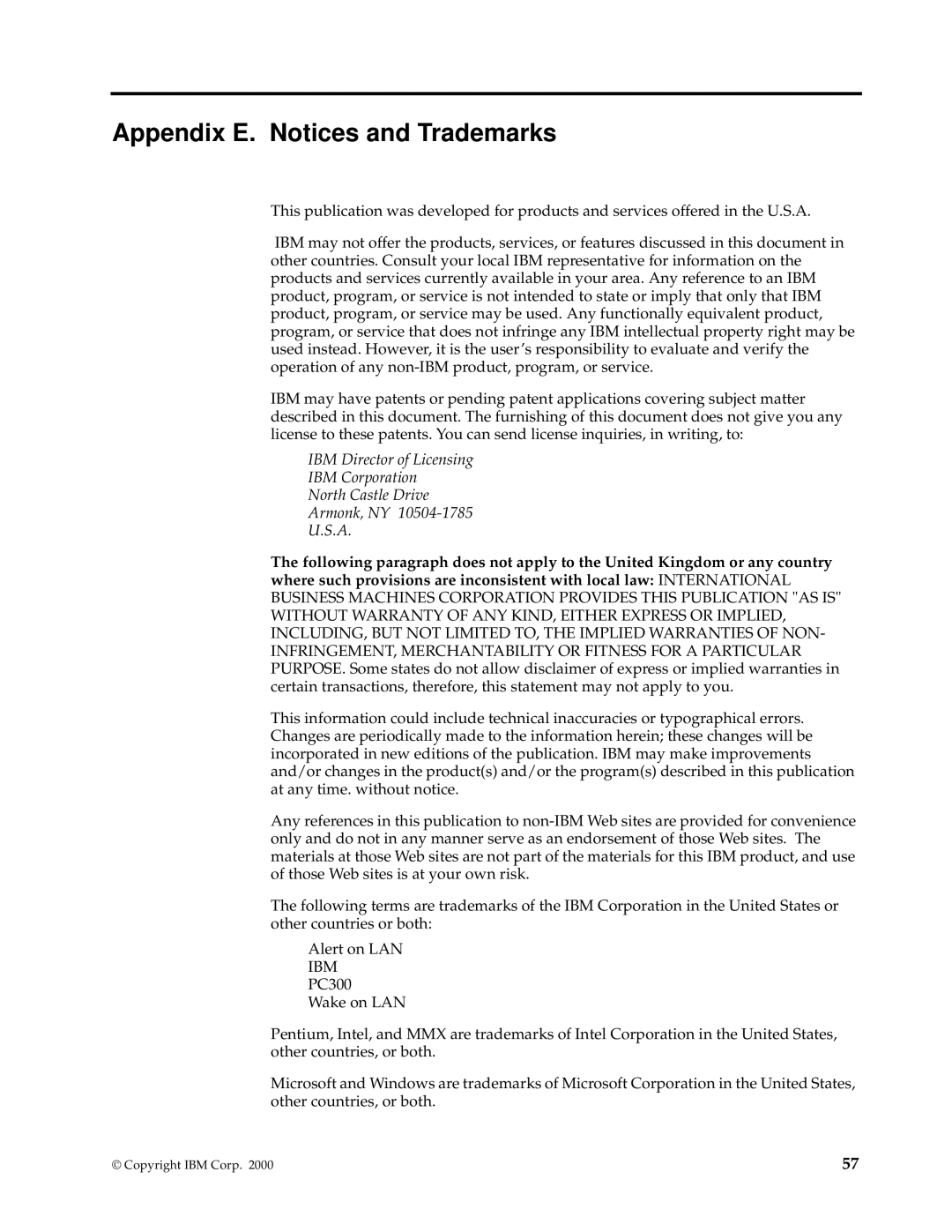 IBM PC 300GL manual Appendix E. Notices and Trademarks, Ibm 