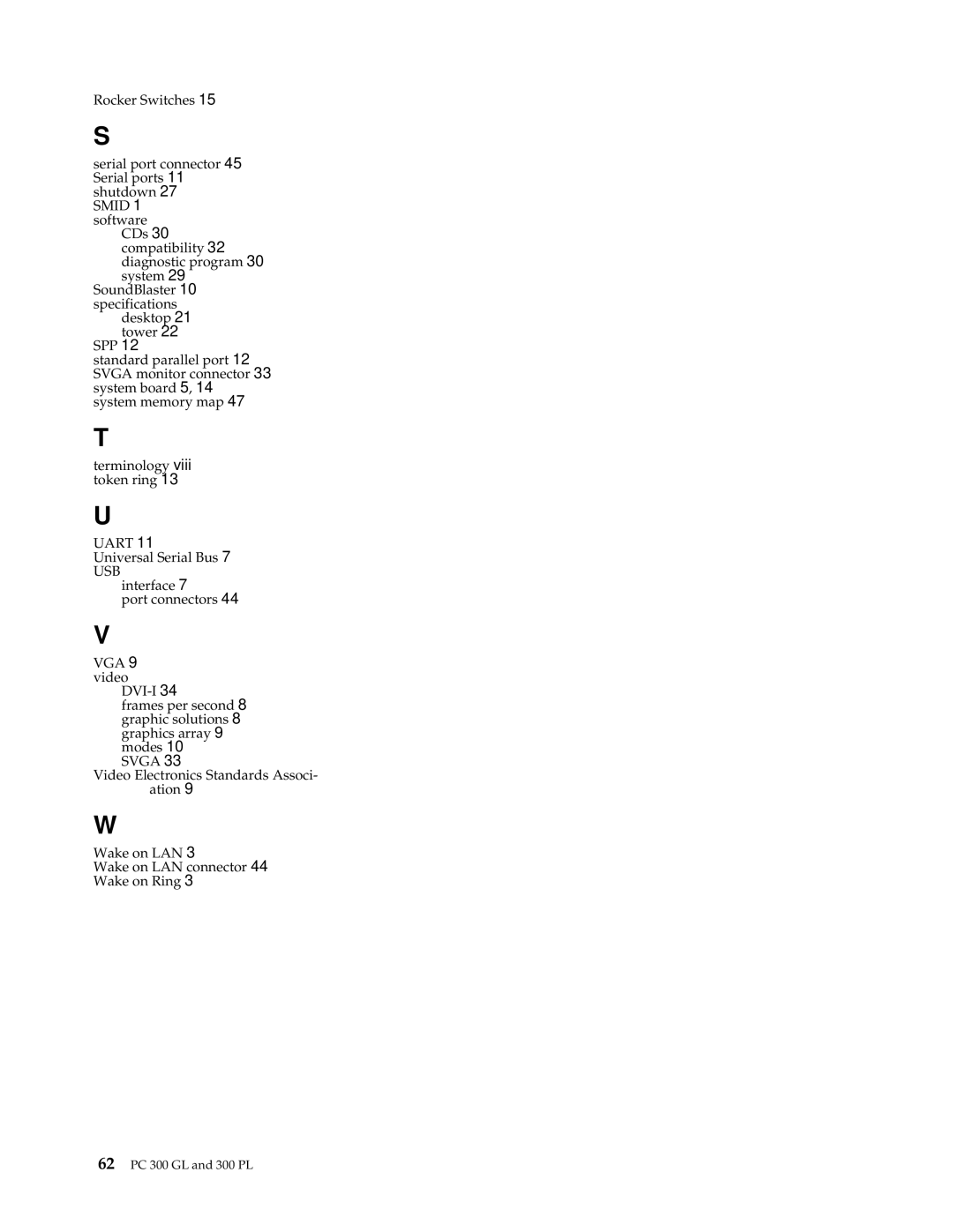 IBM PC 300GL manual Uart 