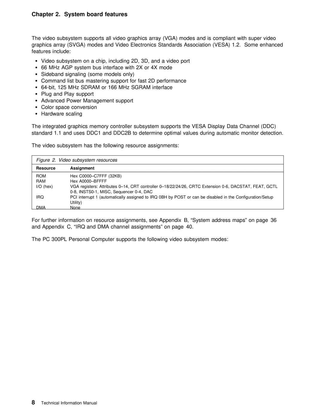 IBM PC 300PL manual List Bus Mastering Support For Fast Performance 64-bit 125, Interface Plug Play support Advanced Power 