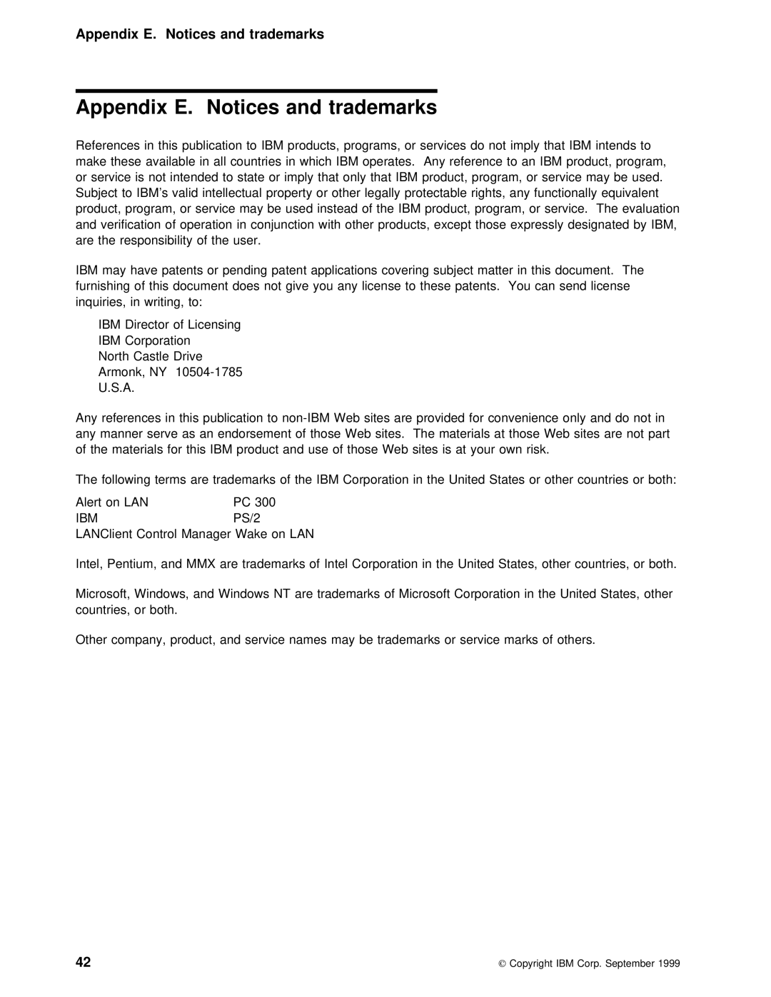 IBM PC 300PL manual Appendix E. Notices and trademarks, References This Publication 