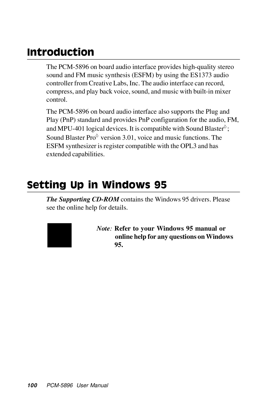 IBM PCM-5896 manual Introduction, Setting Up in Windows 