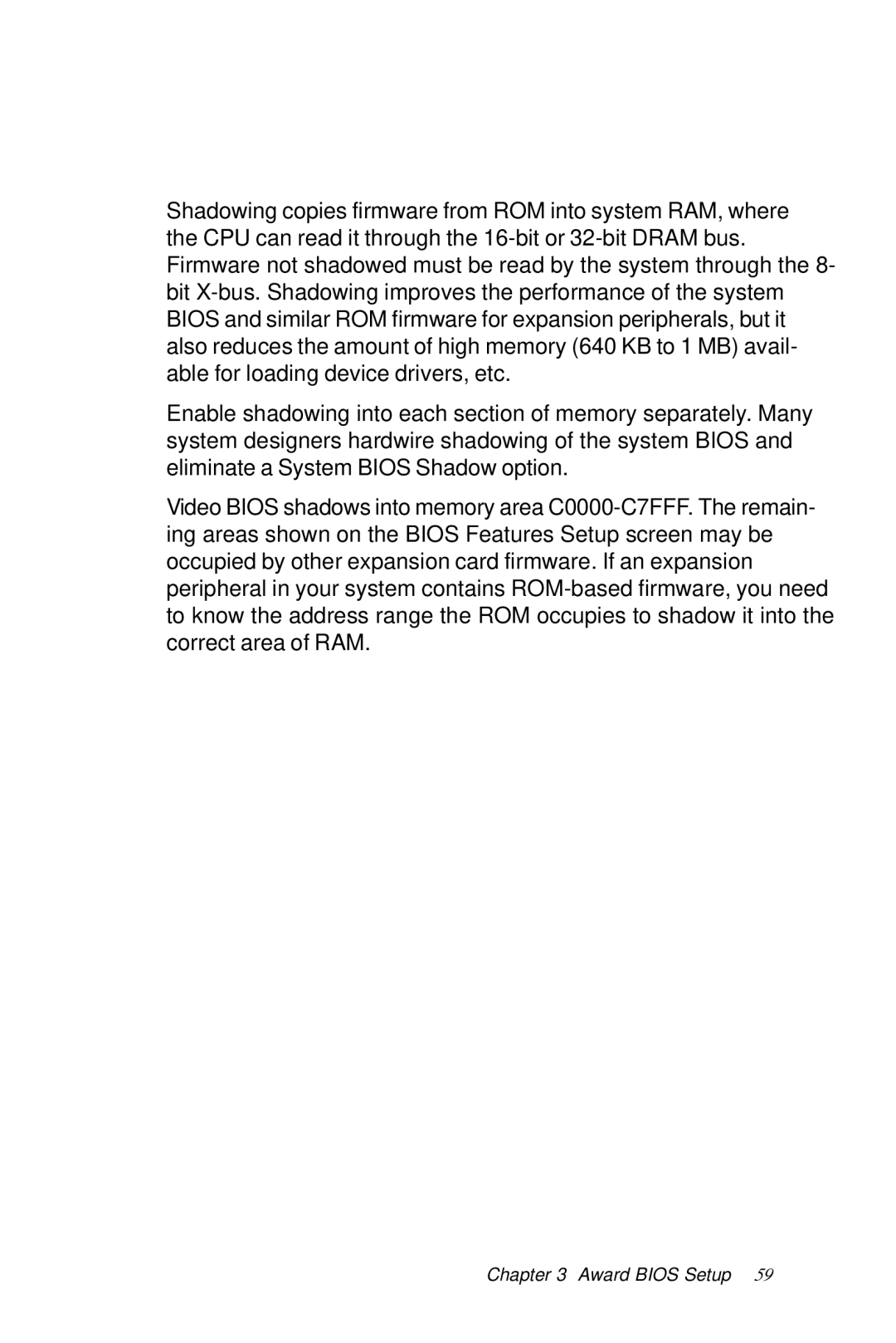 IBM PCM-5896 manual Award Bios Setup 