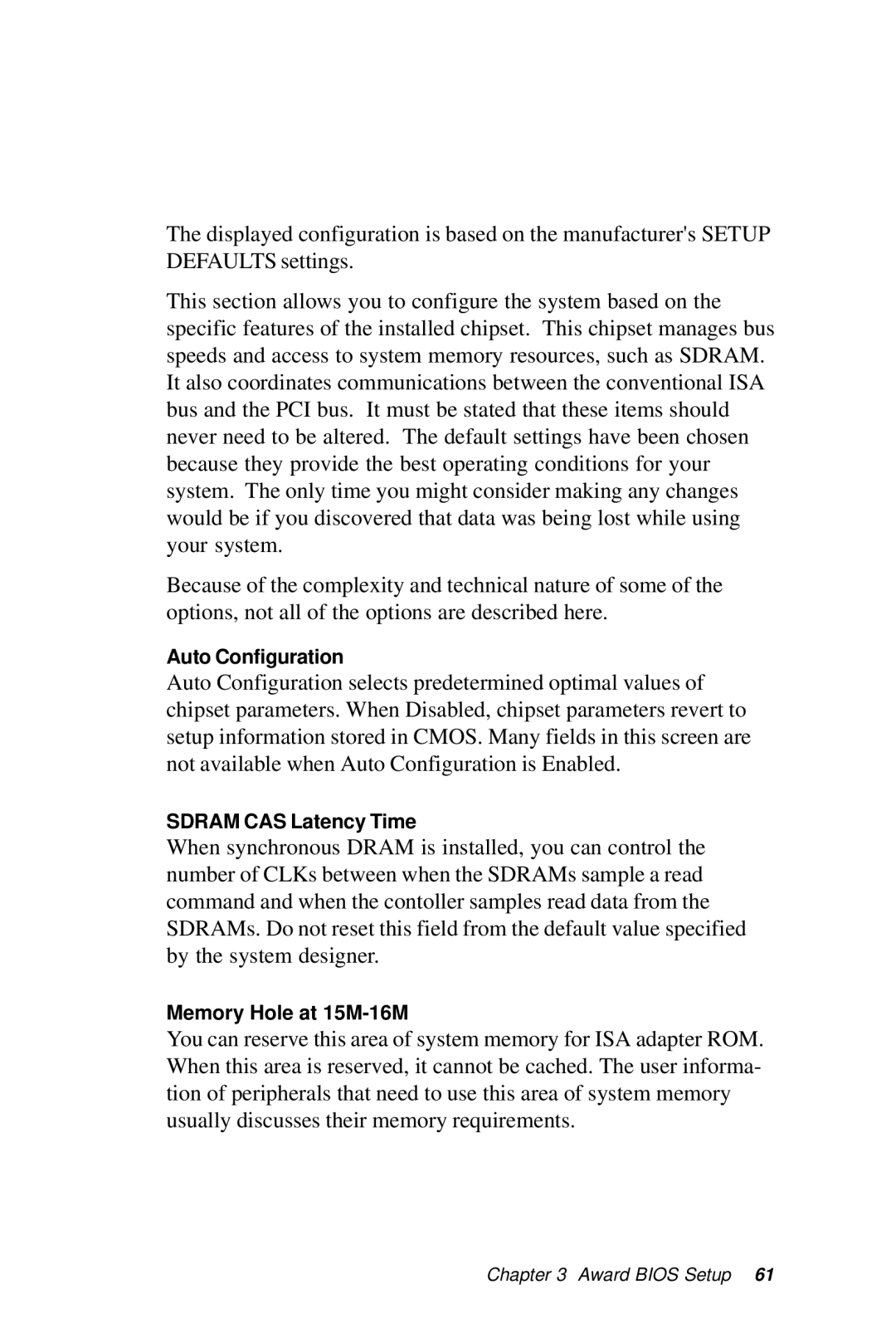 IBM PCM-5896 manual Auto Configuration 