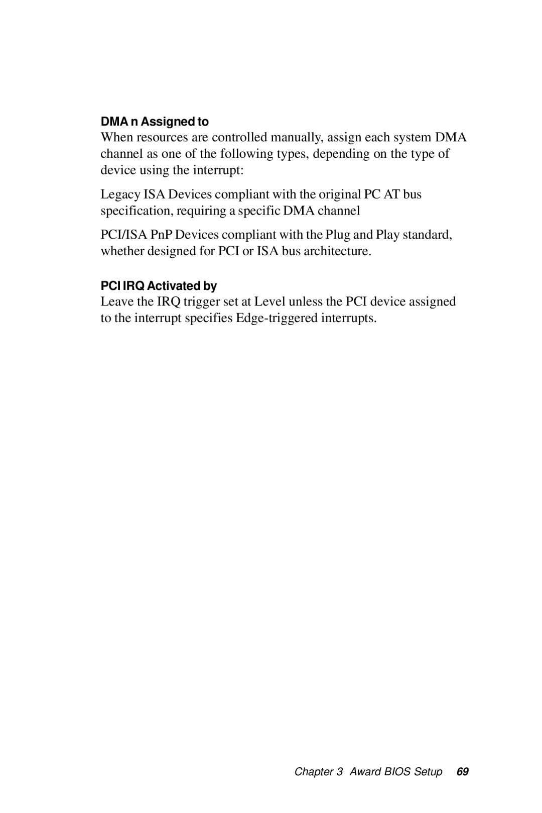 IBM PCM-5896 manual DMA n Assigned to 