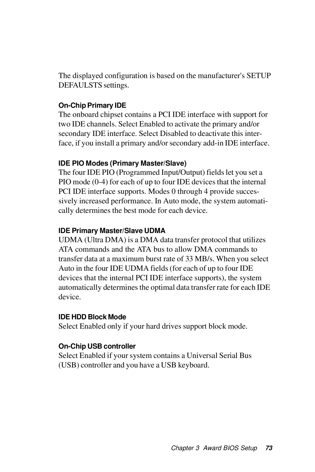 IBM PCM-5896 manual Select Enabled only if your hard drives support block mode 