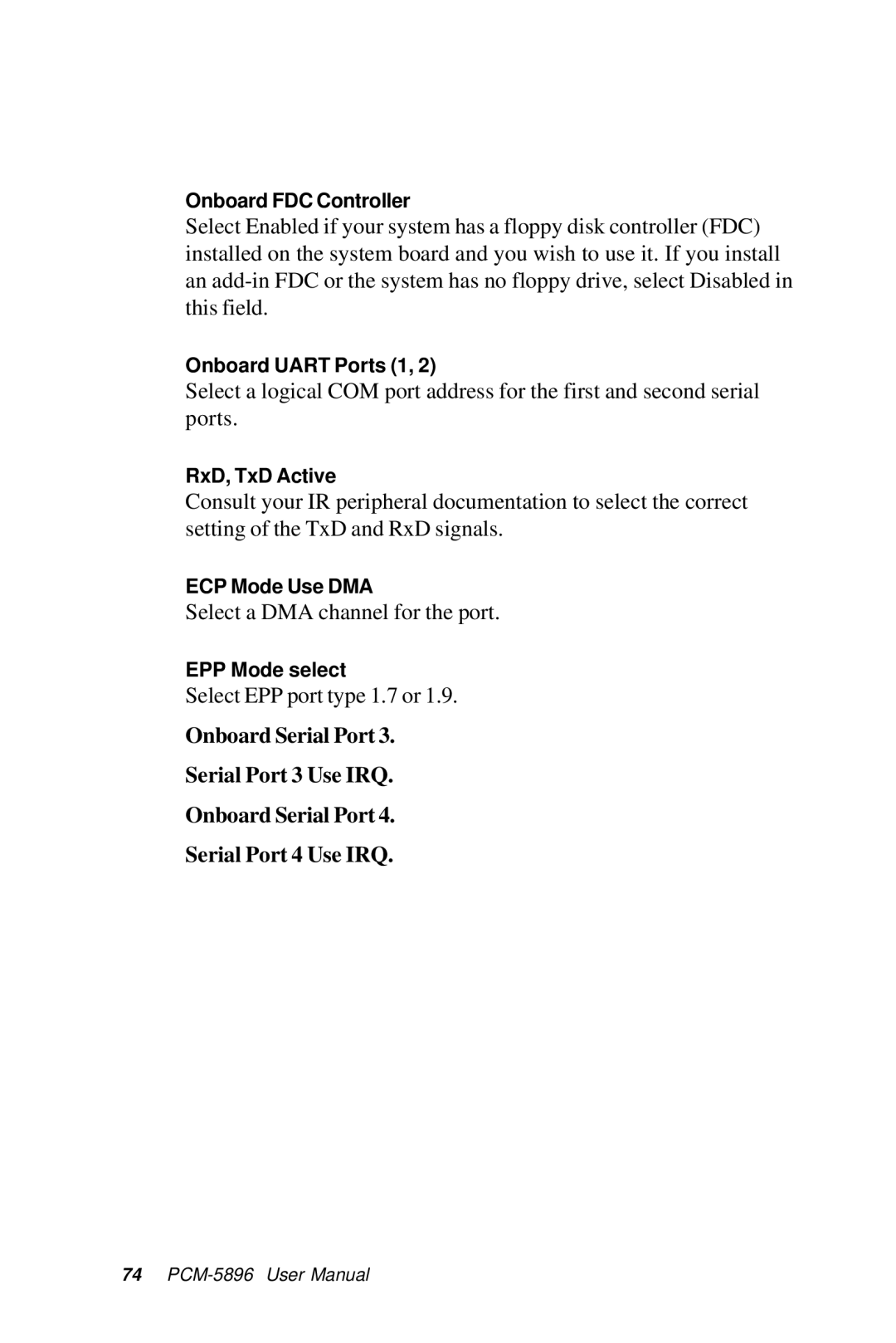 IBM PCM-5896 manual Select a DMA channel for the port 