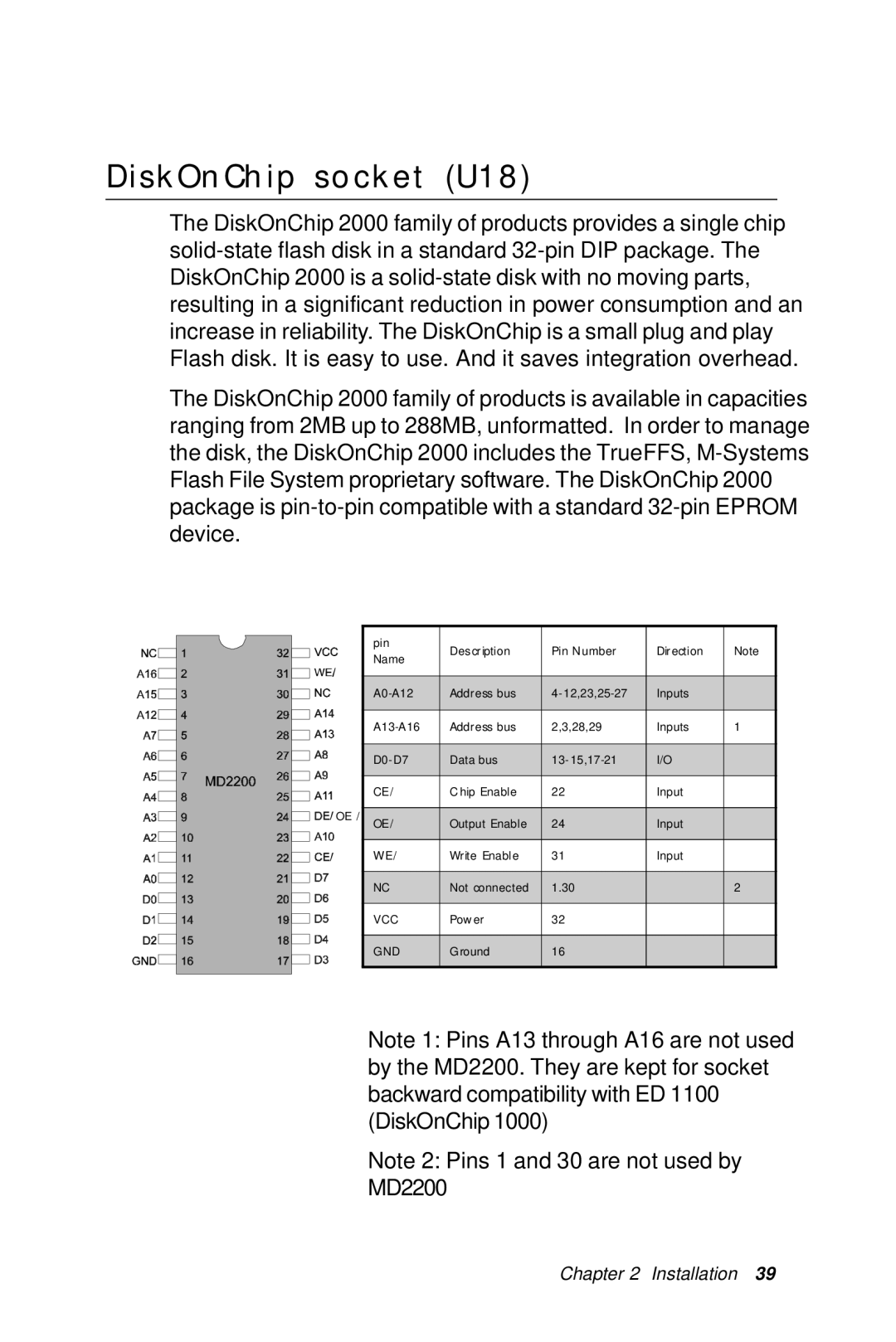 IBM All-in-One FC/Socket 370 Celeron, PCM-6890B manual DiskOnChip socket U18 