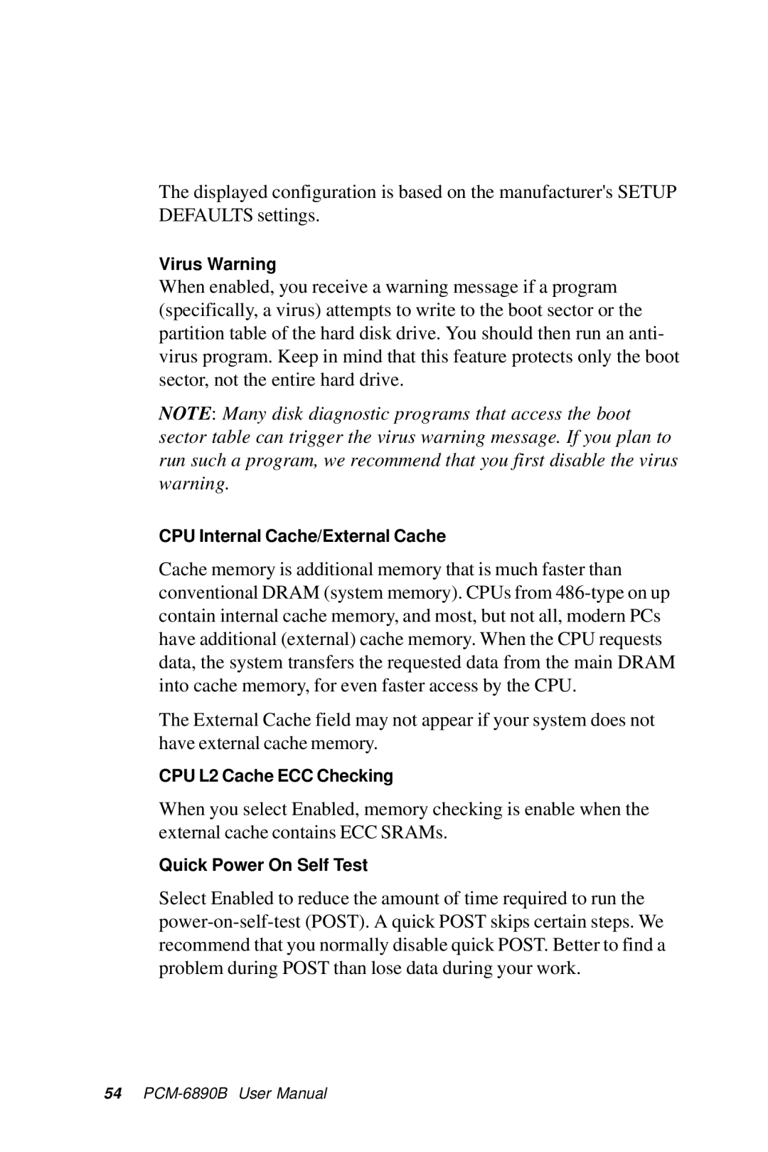 IBM PCM-6890B, All-in-One FC/Socket 370 Celeron manual Virus Warning 