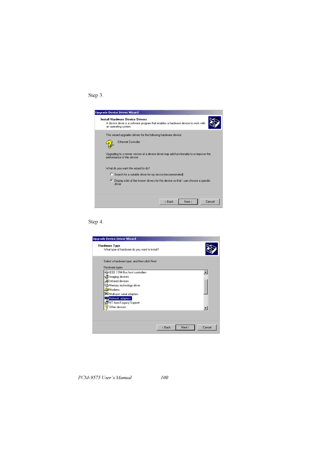 IBM 100/10 user manual PCM-9575 User’s Manual 100 