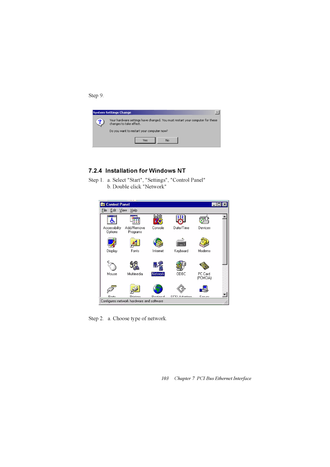 IBM 100/10, PCM-9575 user manual Installation for Windows NT 