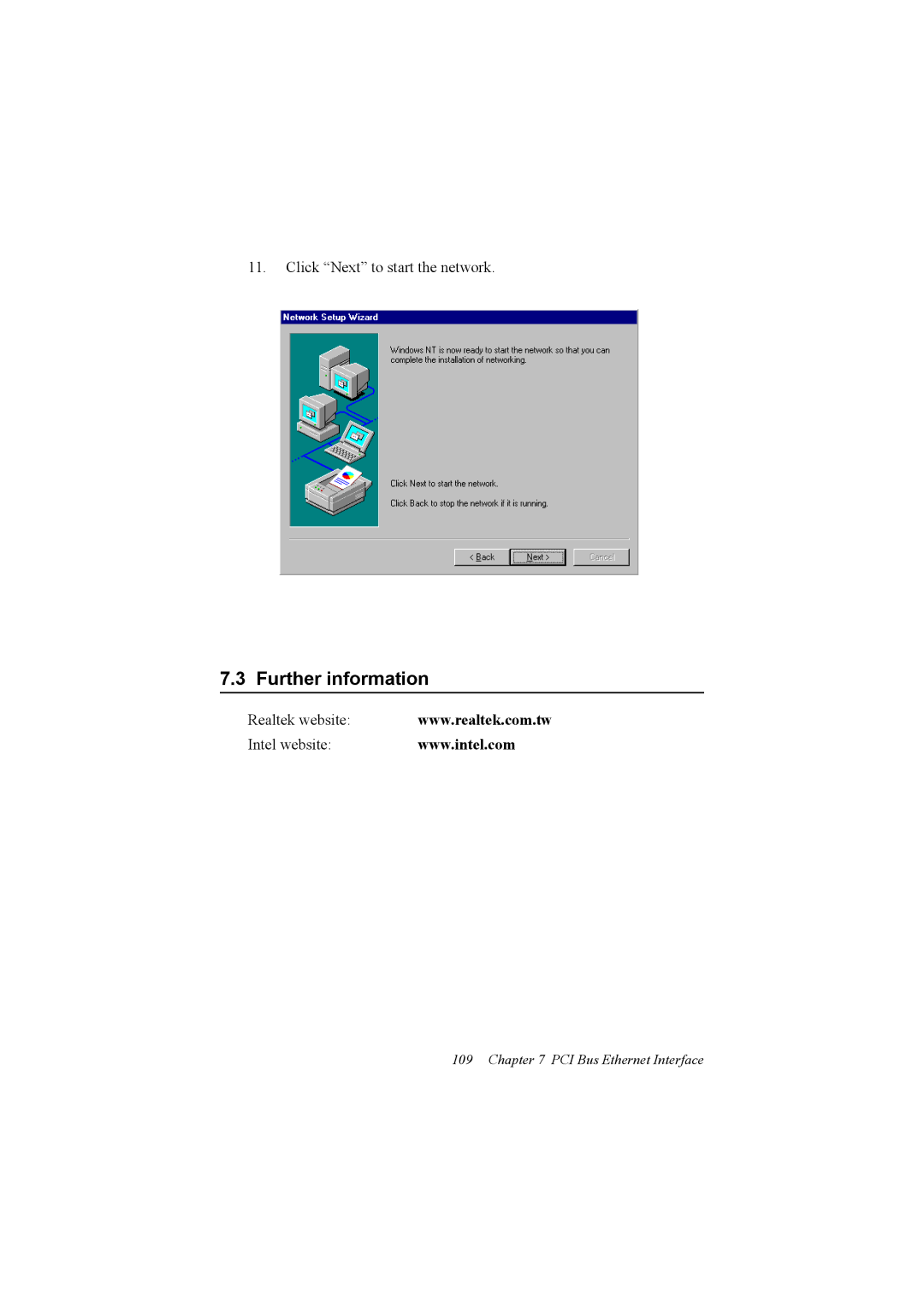 IBM 100/10, PCM-9575 user manual Click Next to start the network 