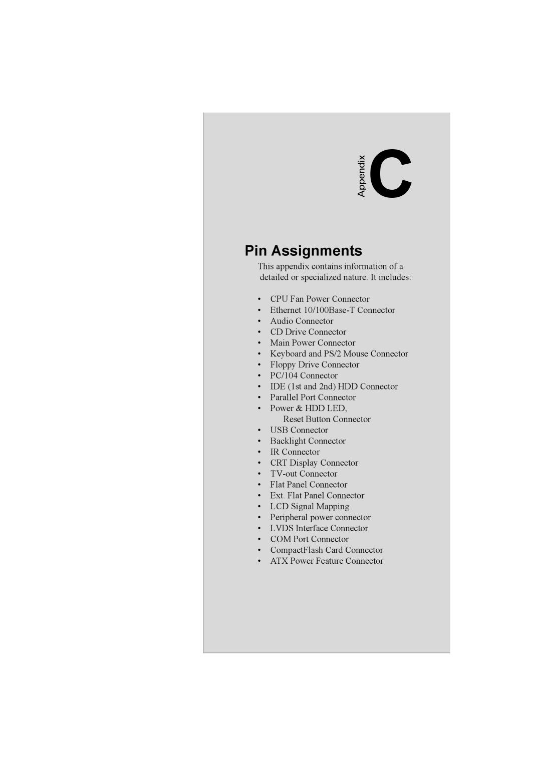 IBM 100/10, PCM-9575 user manual Pin Assignments 