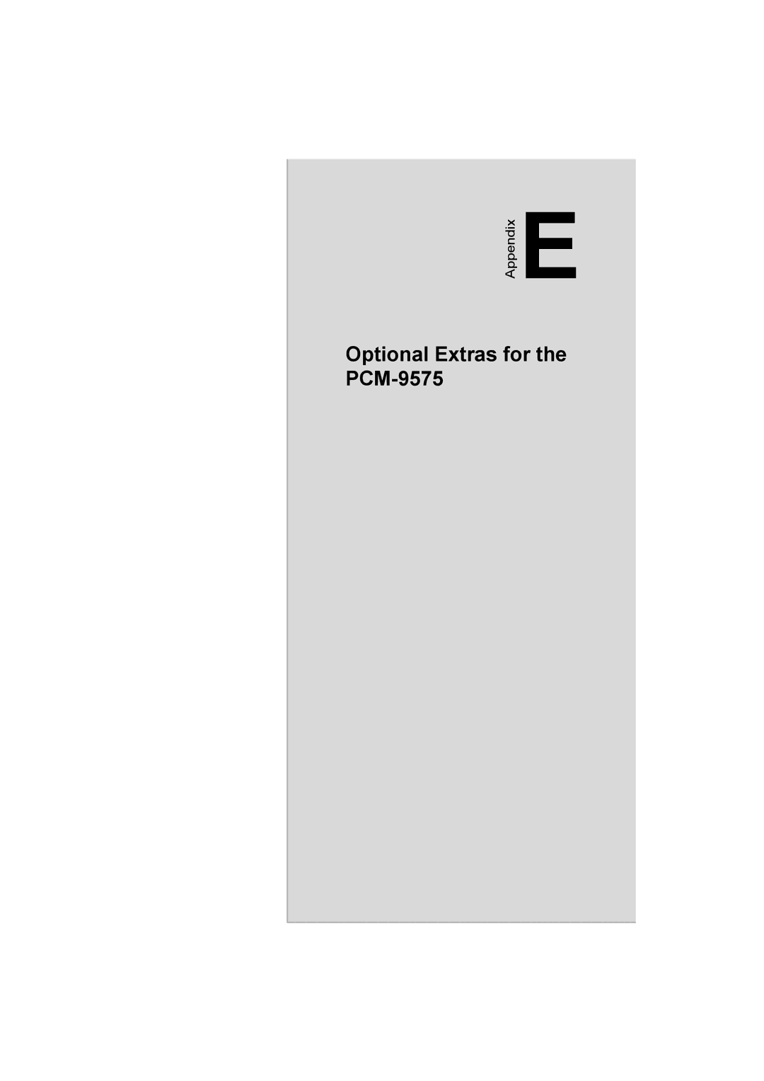 IBM 100/10 user manual Optional Extras for the PCM-9575 