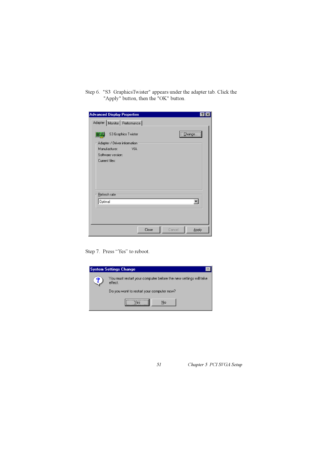 IBM 100/10, PCM-9575 user manual PCI Svga Setup 