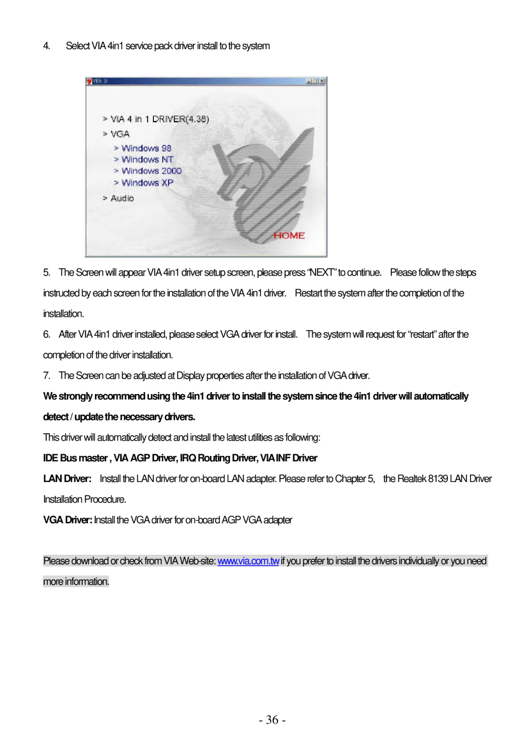 IBM PPC-1510PT user manual Detect / update the necessary drivers 