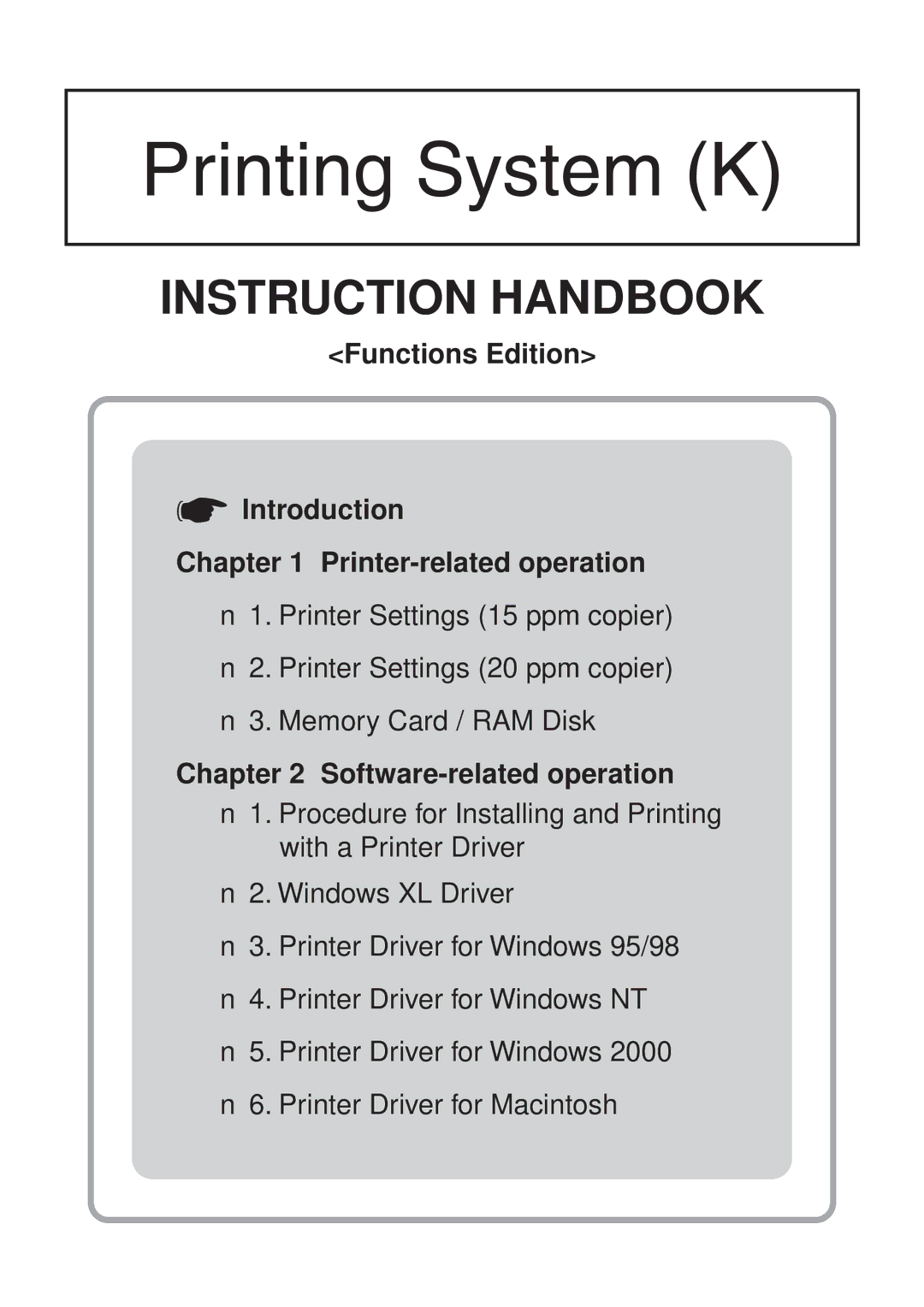 IBM Printing System manual Instruction Handbook 