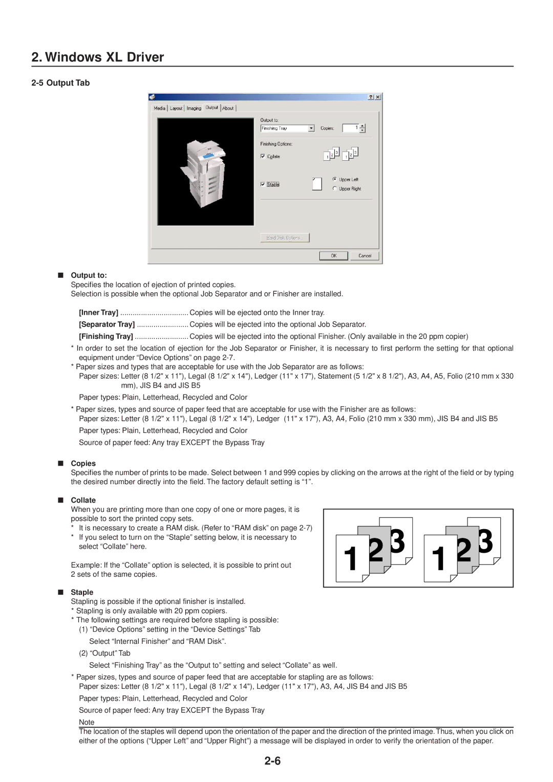 IBM Printing System manual Output Tab 