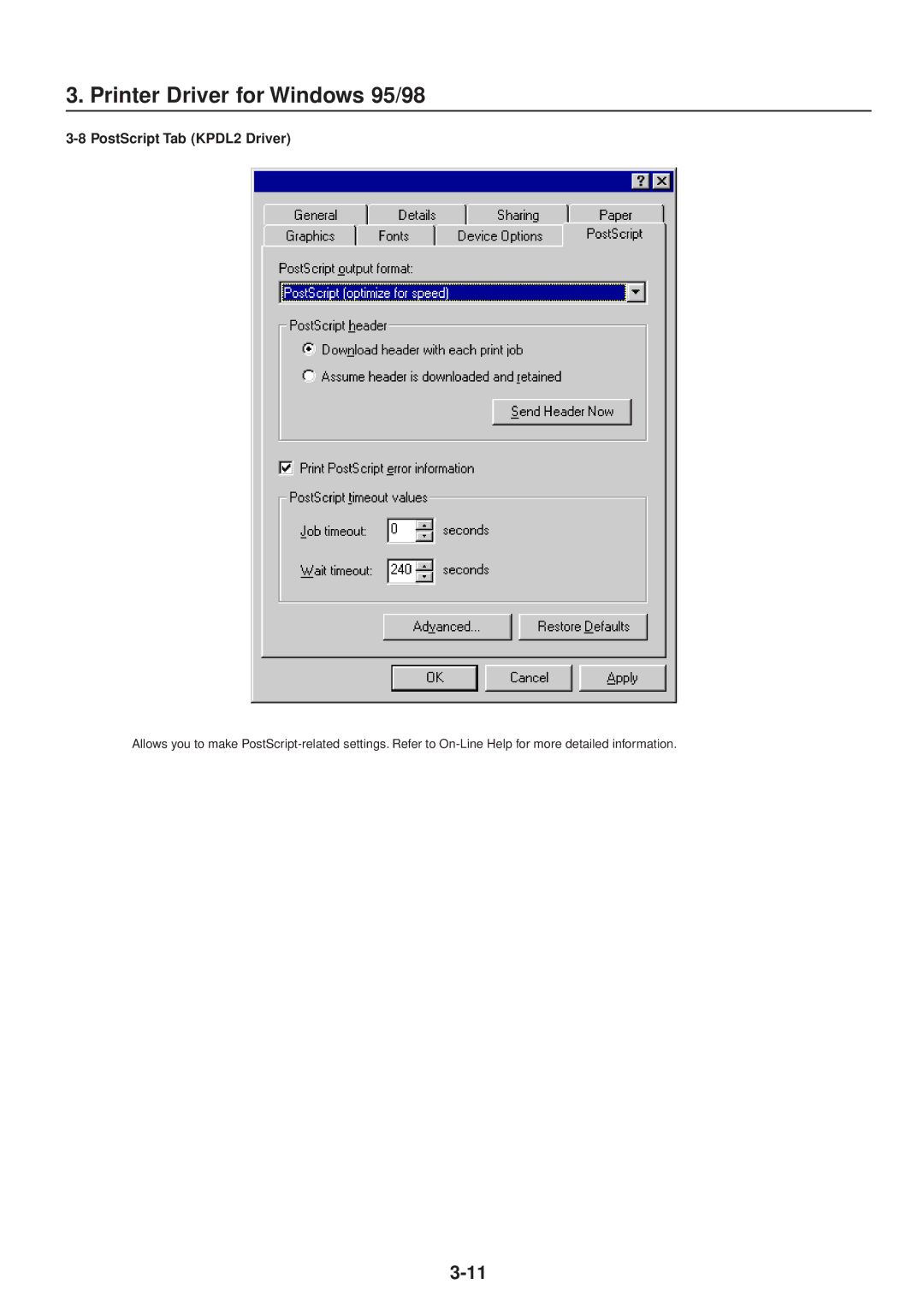 IBM Printing System manual PostScript Tab KPDL2 Driver 