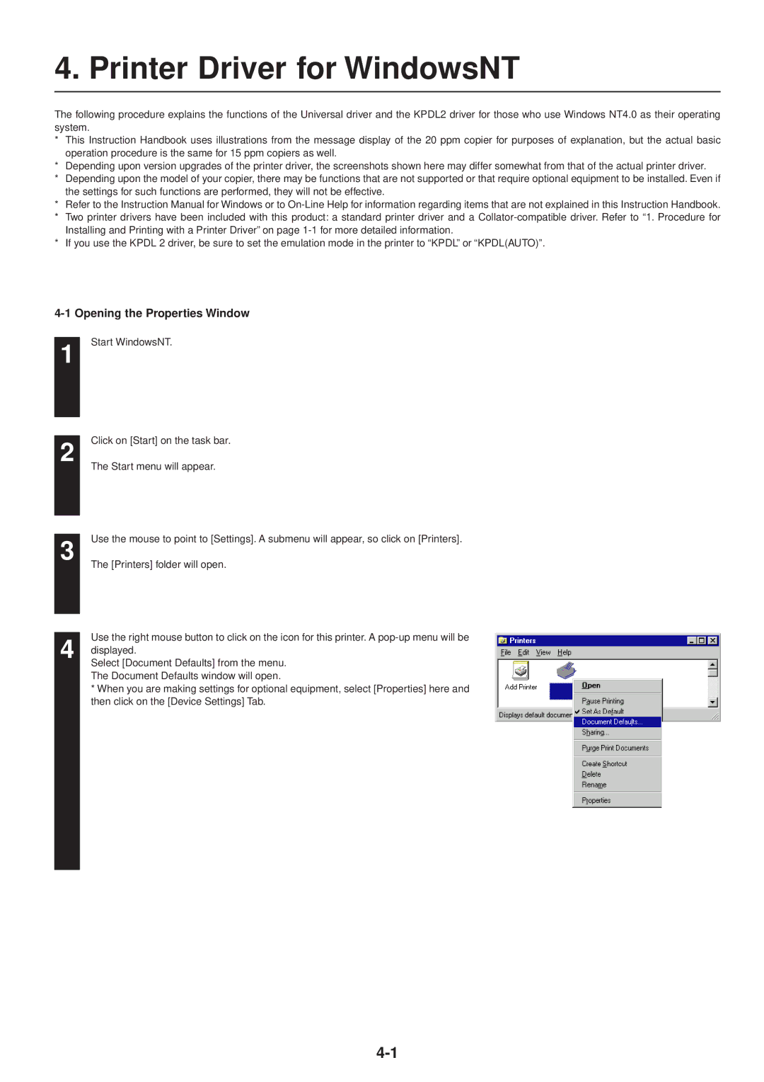 IBM Printing System manual Printer Driver for WindowsNT 