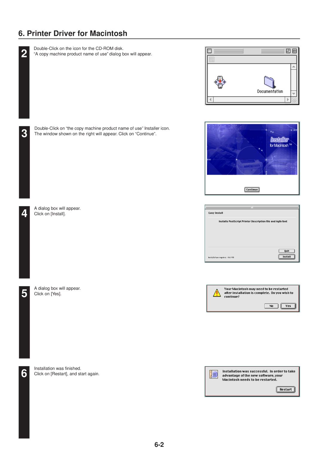 IBM Printing System manual Window shown on the right will appear. Click on Continue 