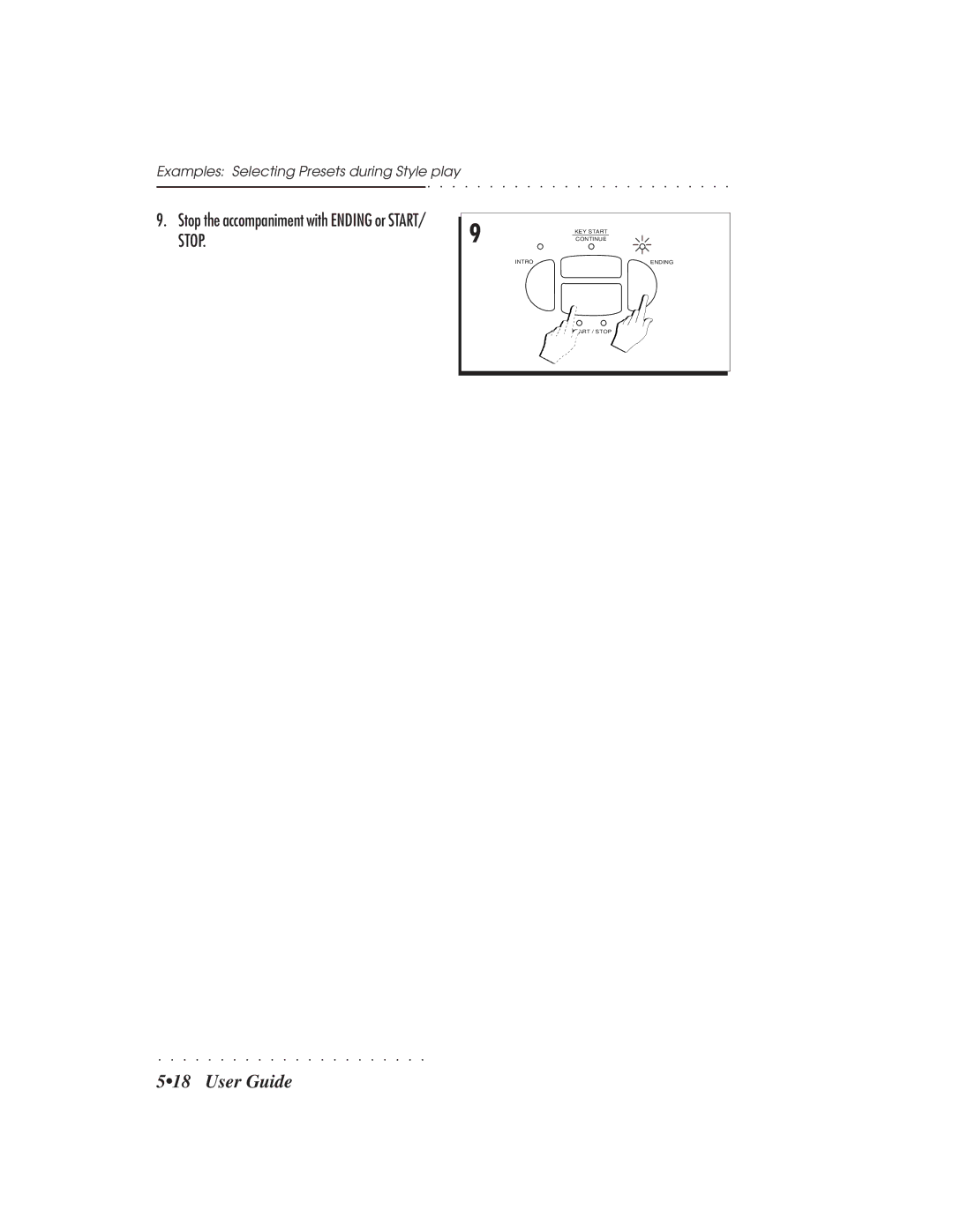 IBM PS1500 owner manual Stop the accompaniment with Ending or START/ Stop 