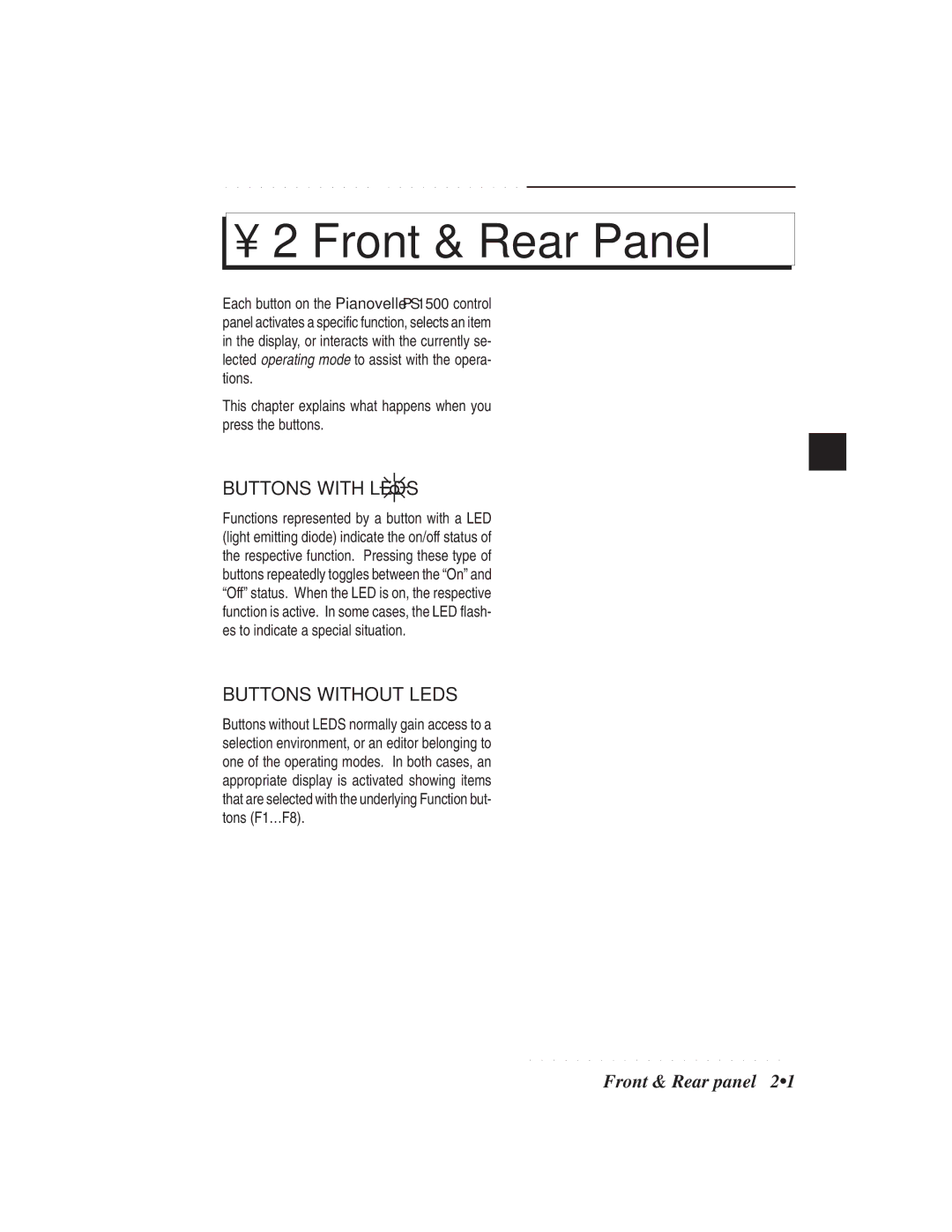 IBM PS1500 owner manual Buttons with Leds, Buttons Without Leds 