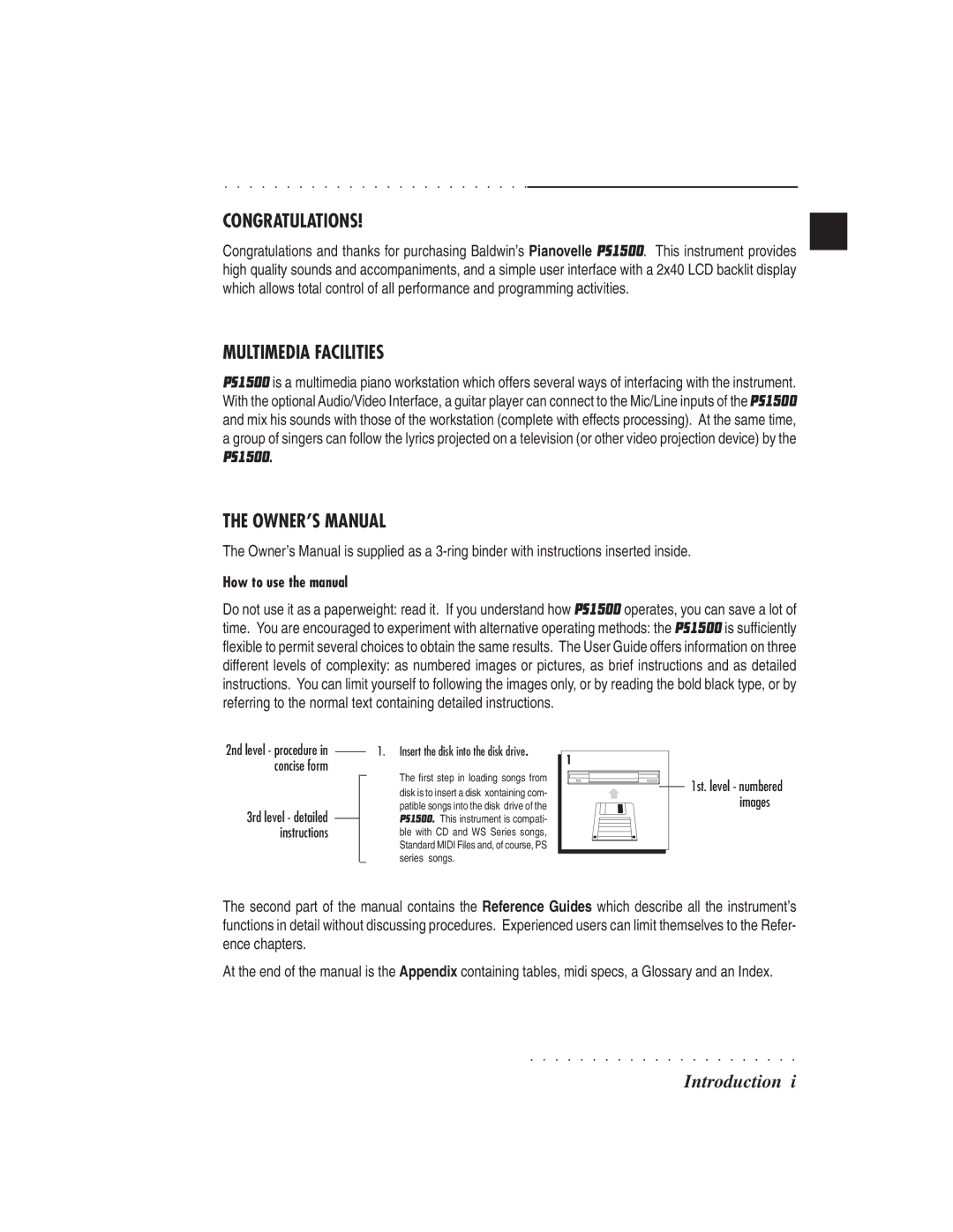 IBM owner manual Congratulations, Multimedia Facilities, PS1500 How to use the manual 