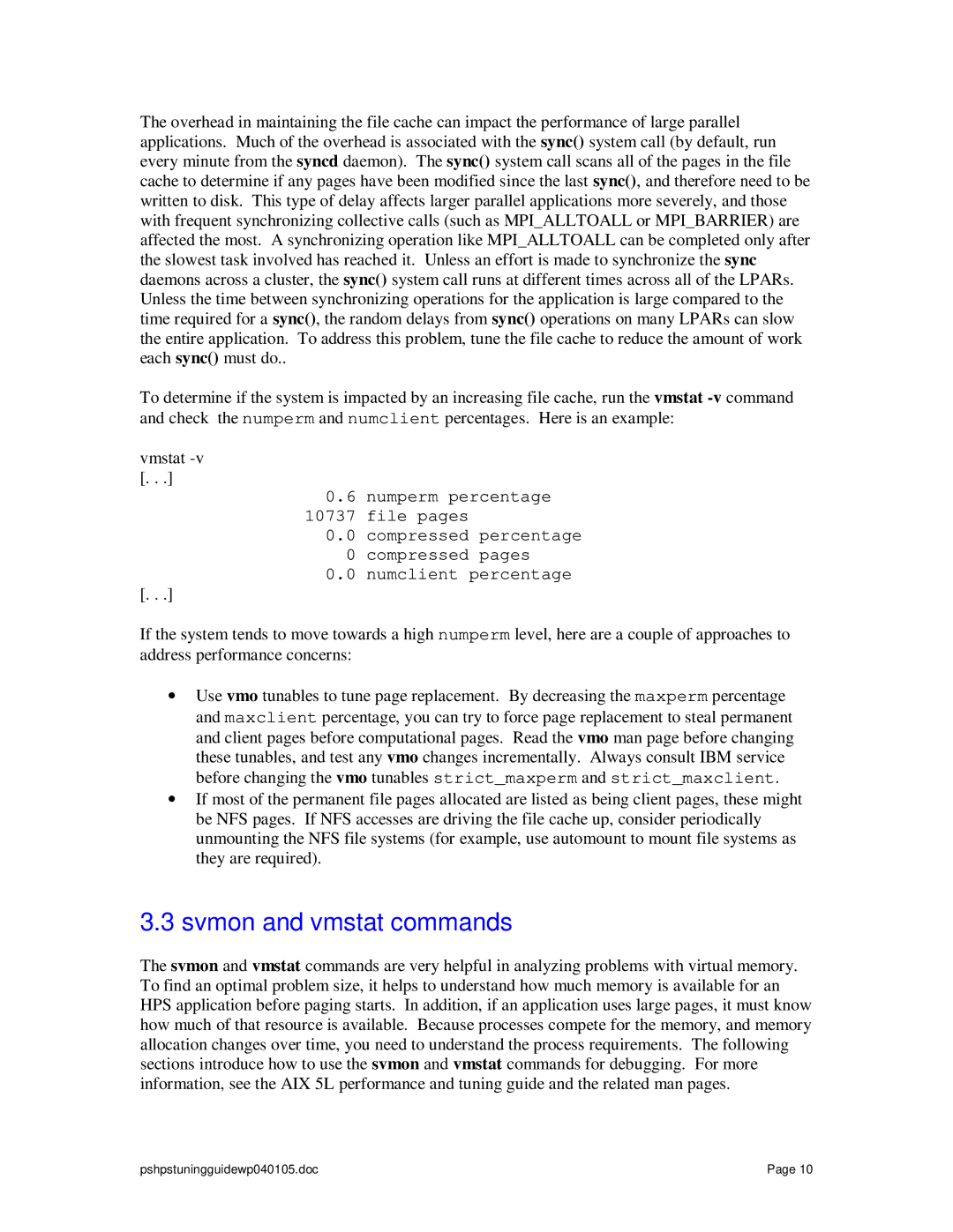 IBM pSeries manual Svmon and vmstat commands 