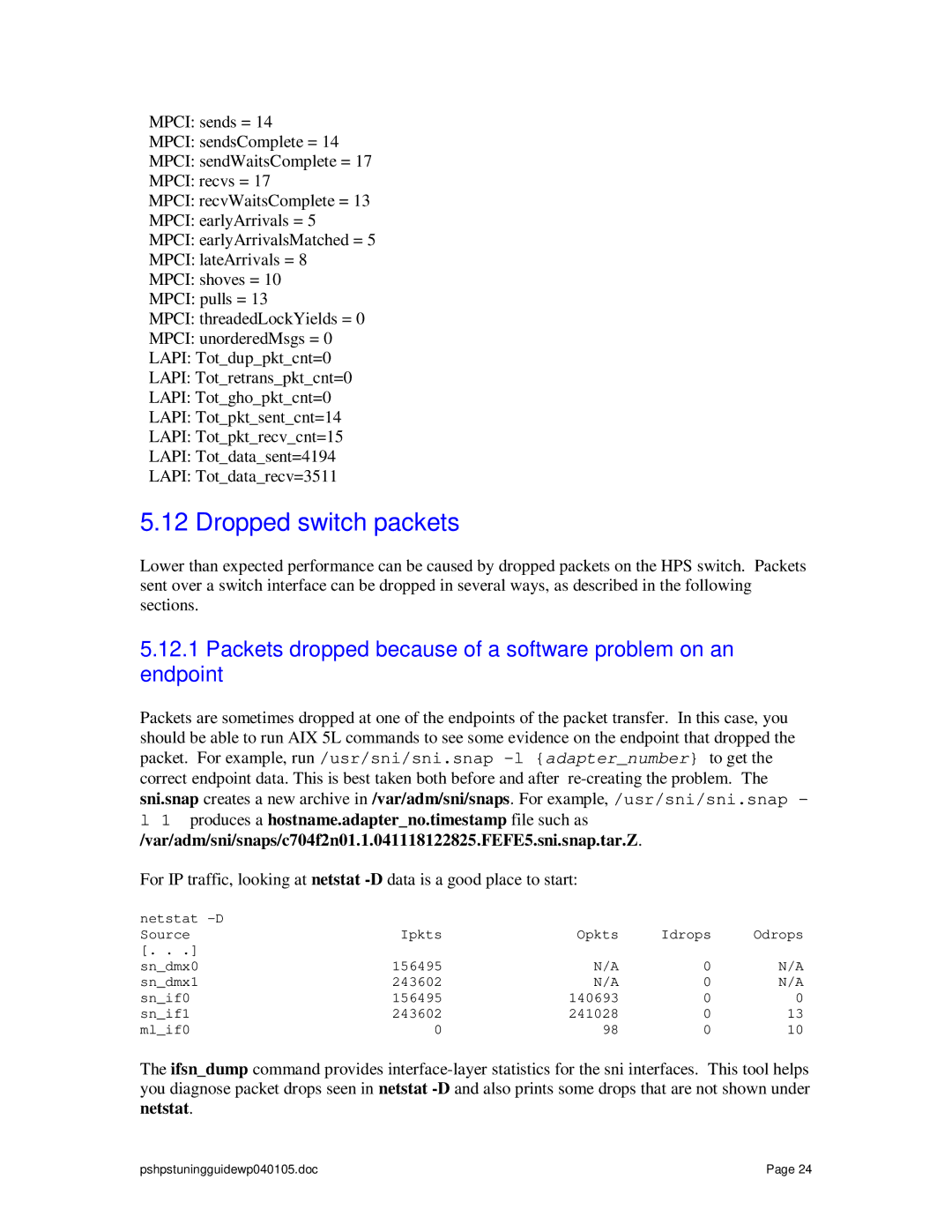 IBM pSeries manual Dropped switch packets 