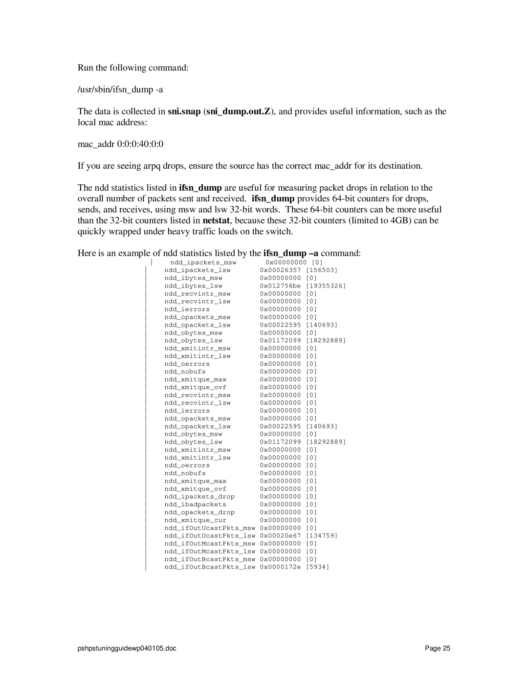 IBM pSeries manual Nddipacketsmsw 0x00000000 Nddipacketslsw 