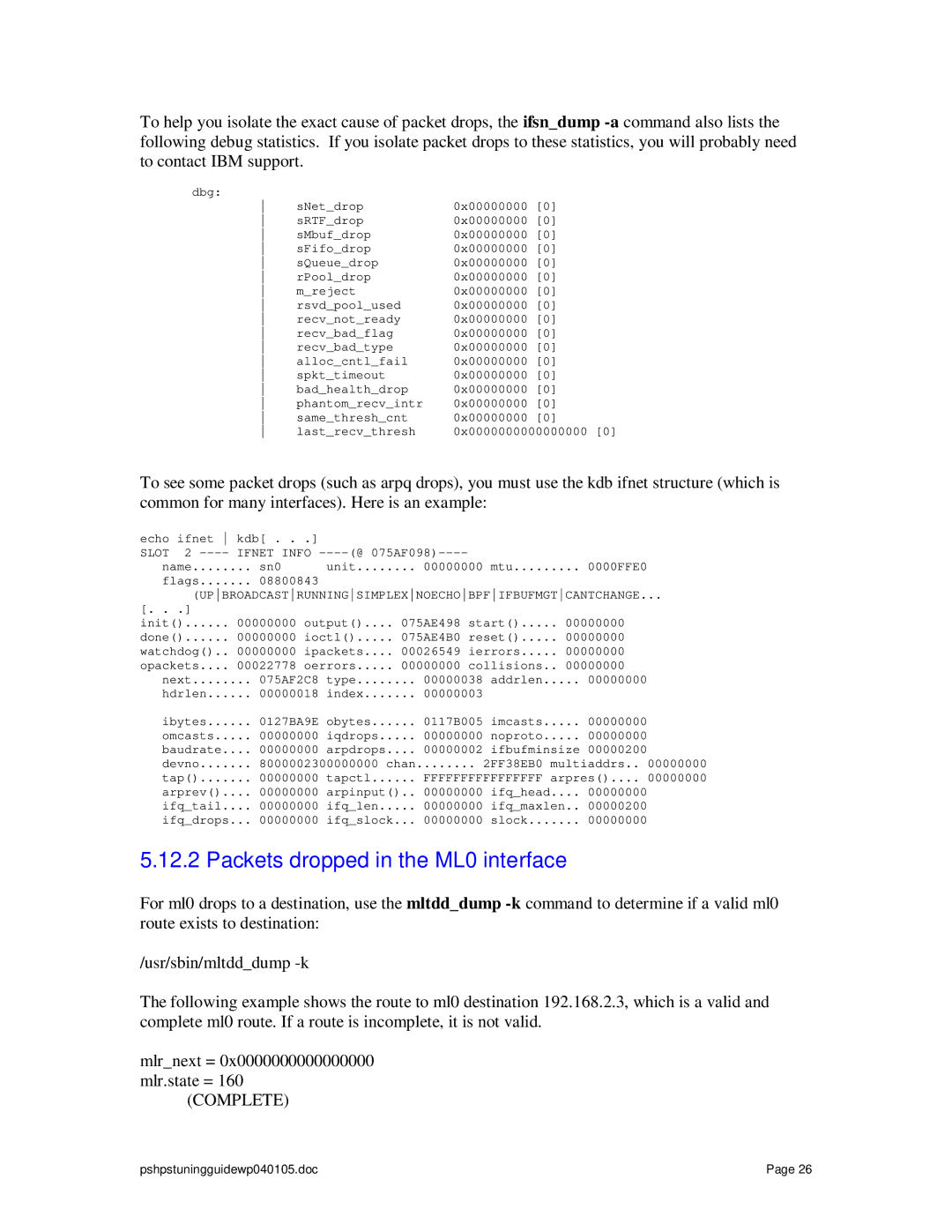 IBM pSeries manual Packets dropped in the ML0 interface 