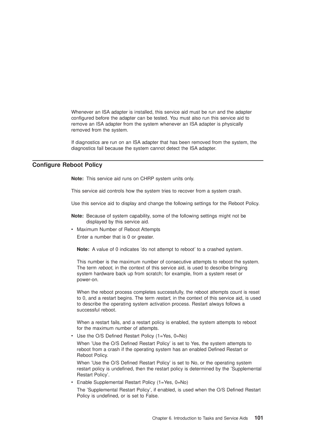 IBM pSeries690 manual Configure Reboot Policy 