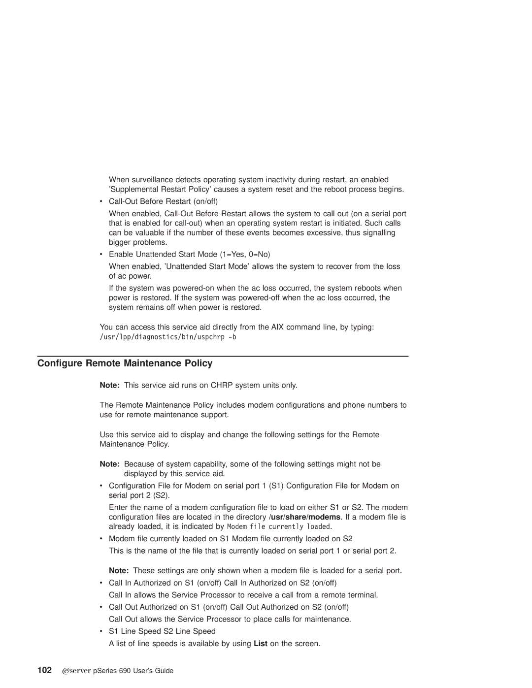 IBM pSeries690 manual Configure Remote Maintenance Policy 