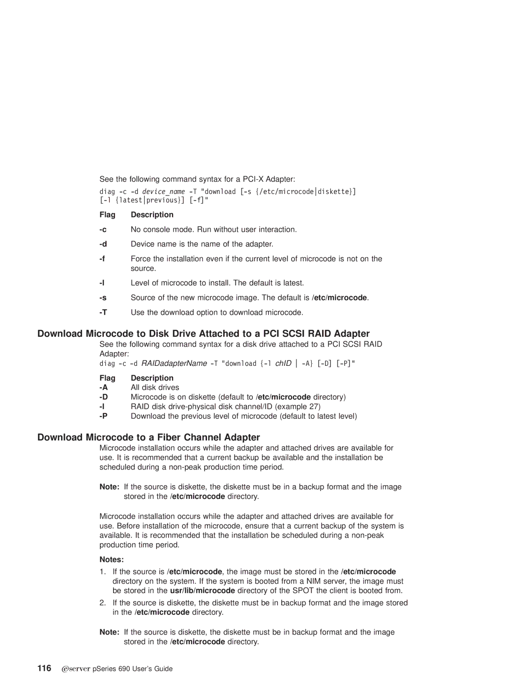 IBM pSeries690 manual Download Microcode to a Fiber Channel Adapter 