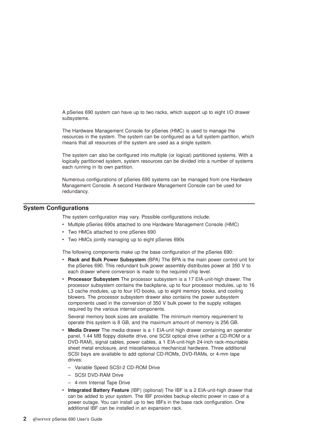 IBM pSeries690 manual System Configurations 