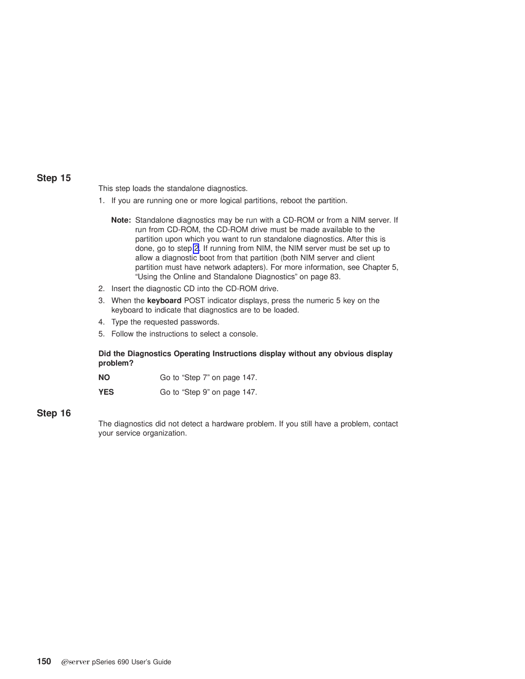 IBM pSeries690 manual Go to ªStep 7º on 